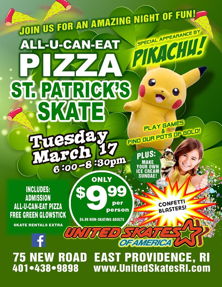 St. Patrick's Day Skate!  United Skates of America